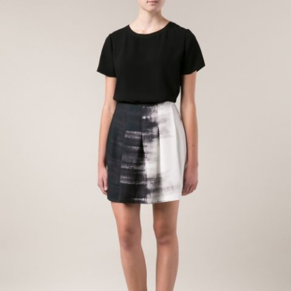 Vince Dry Brush Print Skirt size 10 NWT